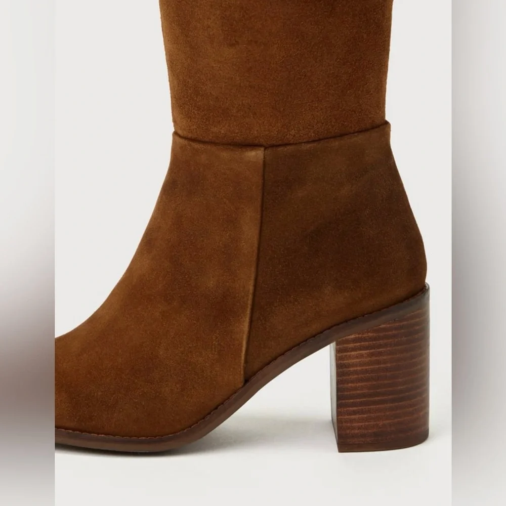 Seychelles Gifted Cognac Suede Leather Over-The-Knee Boots Size 7.5 New